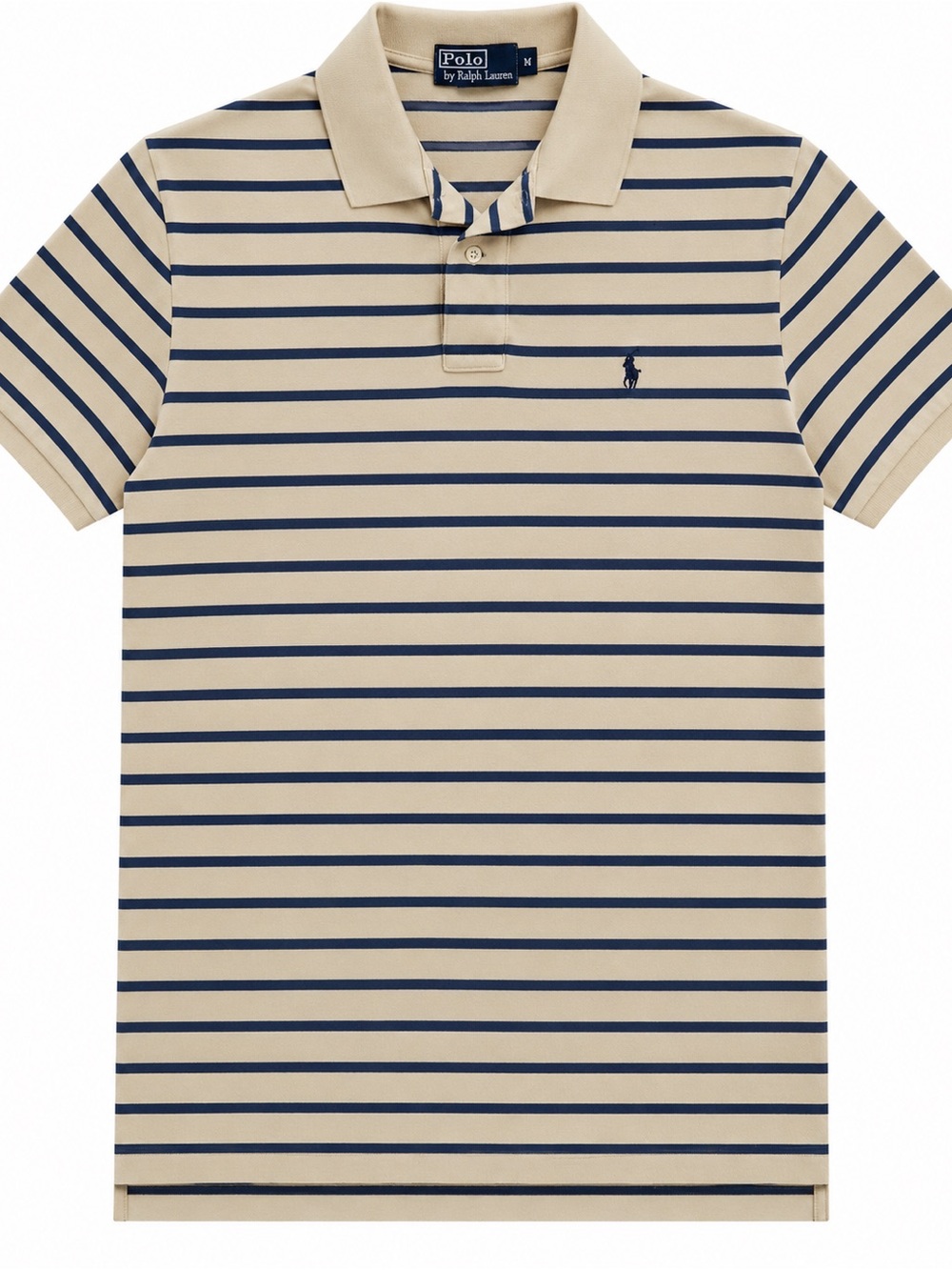 Polo by Ralph Lauren Men’s Yellow Polo with Navy Stripes